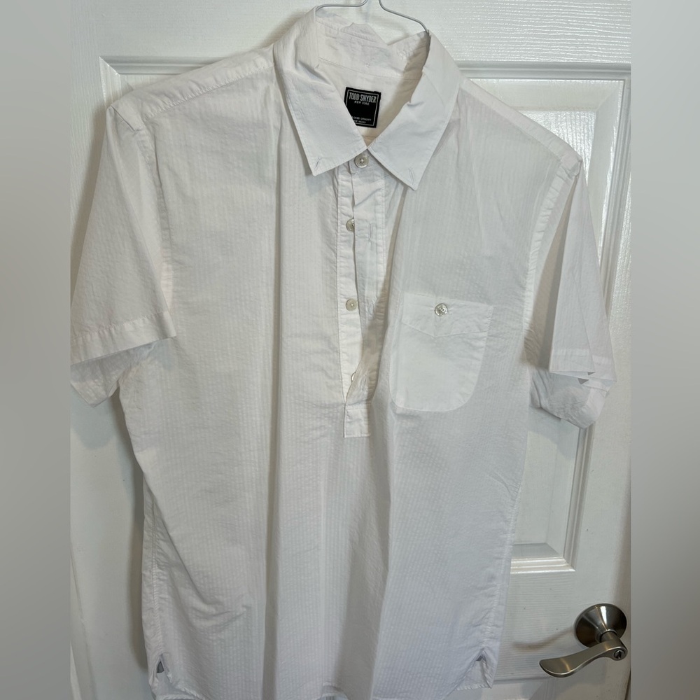 Todd Snyder White Short Sleeve Button-Down Shirt